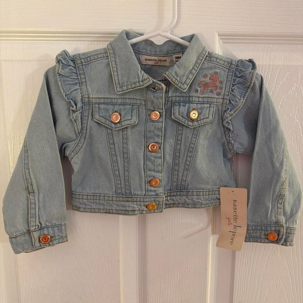 Nanette-lepore Girls Blue Jean Jacket Size 18 Months